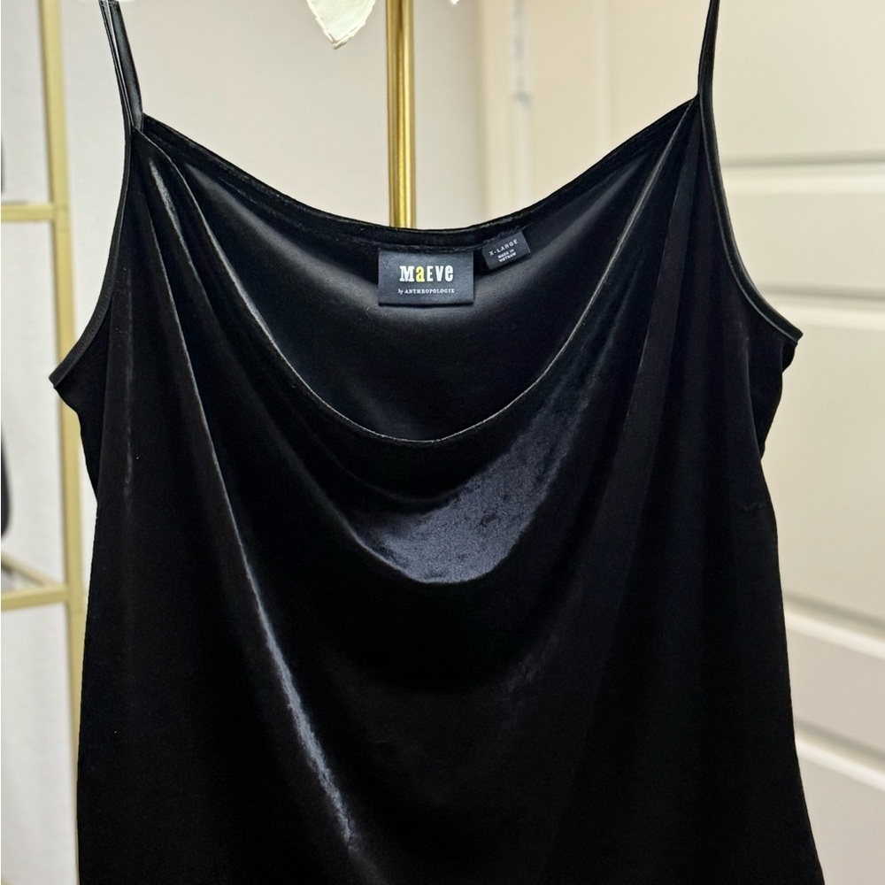 Maeve Black Camisole Top with Camisole Sleeves